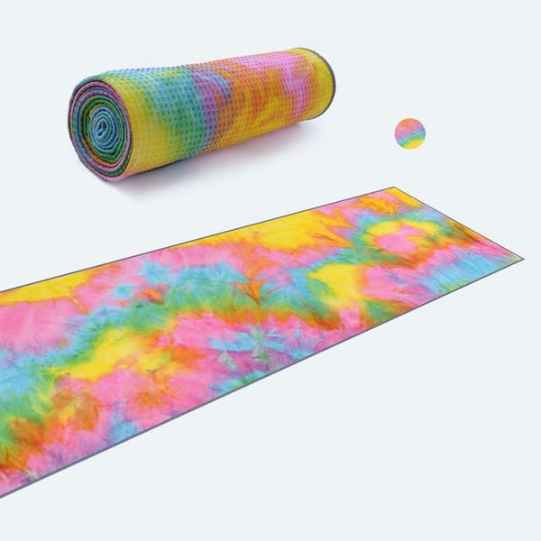 Tie Dye Print Yoga Pilates Meditation Non Slip Towel