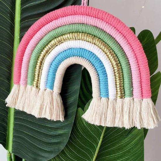Macrame Rainbow Wall Hanging Decor Kids Wall Stickers