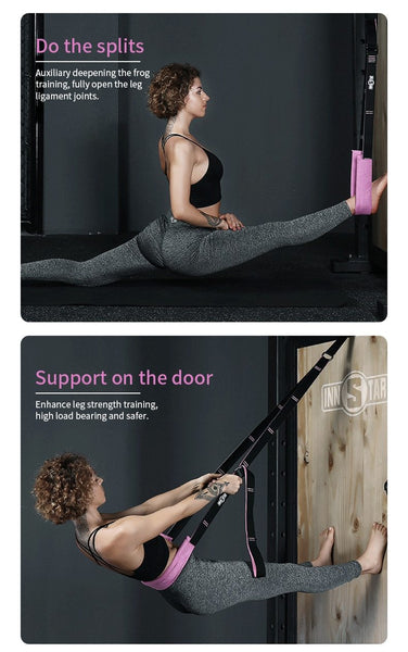 Yoga Waist Back Stretch Band Door Anchor Pilates Stretching Flexibility Accessory