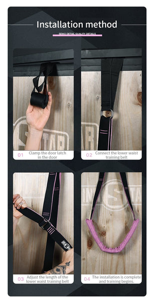 Yoga Waist Back Stretch Band Door Anchor Pilates Stretching Flexibility Accessory Yoga Straps