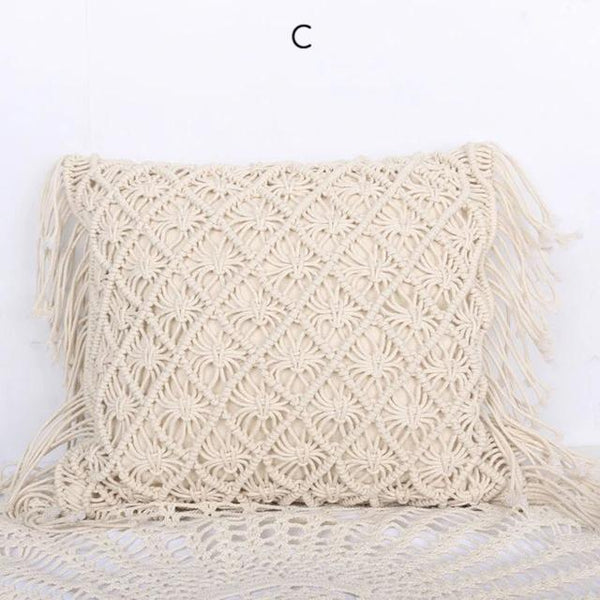 Hand Woven Macrame Pillow Covers Boho Home Decor
