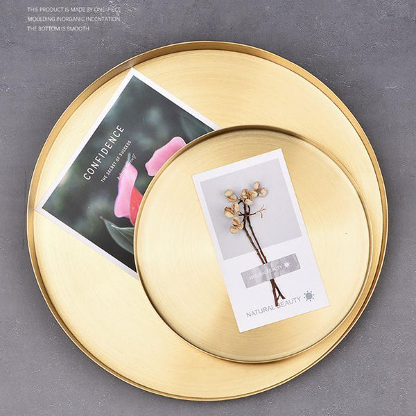 Stainless Steel Golden Tray Storage Decor Trays