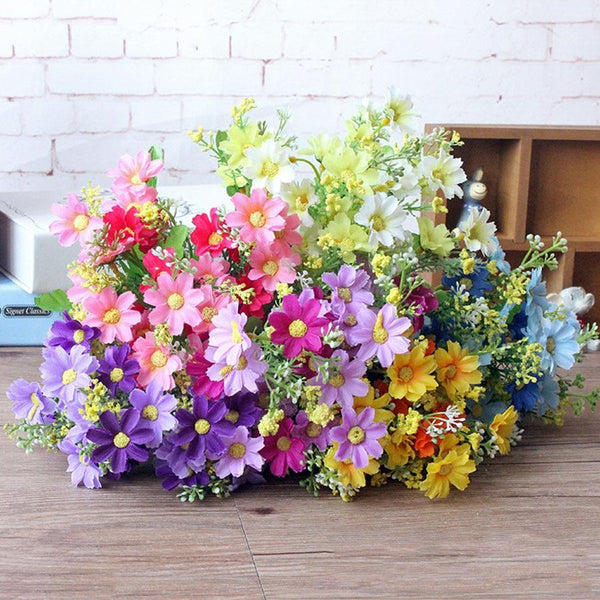28 Head Cineraria Artificial Flower Bouquet Home Decor