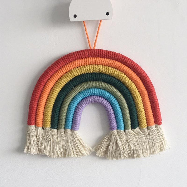 Macrame Rainbow Wall Hanging Decor Kids Wall Stickers