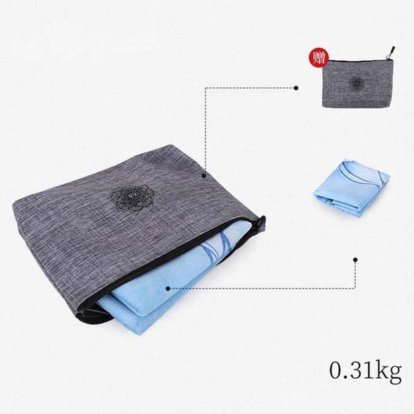 Round Meditation Yoga Mat Printed Portable Foldable Pilates With Storage Bag