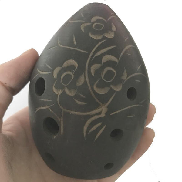 8 Holes Black Clay Xun Chinese Musical Instrument For Beginners Ocarinas