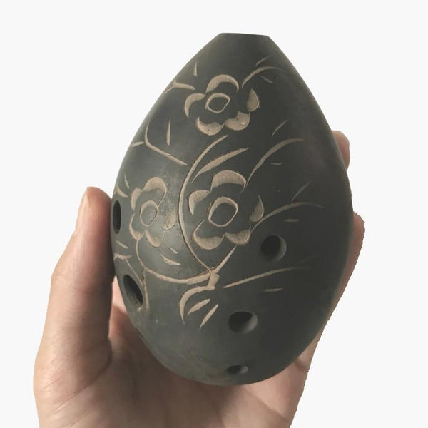 8 Holes Black Clay Xun Chinese Musical Instrument For Beginners Ocarinas
