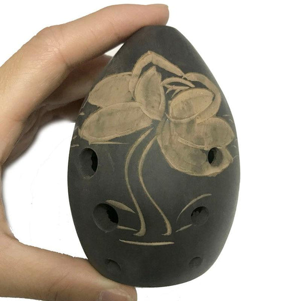 8 Holes Black Clay Xun Chinese Musical Instrument For Beginners Ocarinas