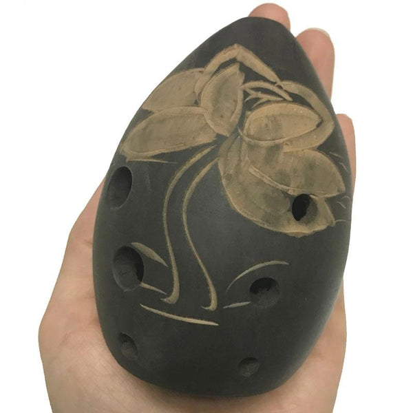 8 Holes Black Clay Xun Chinese Musical Instrument For Beginners Ocarinas