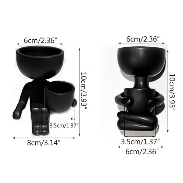 White Or Black Nordic Humanoid Ceramic Flower Pot Indoor Mini Plant Baskets Pots Window Boxes