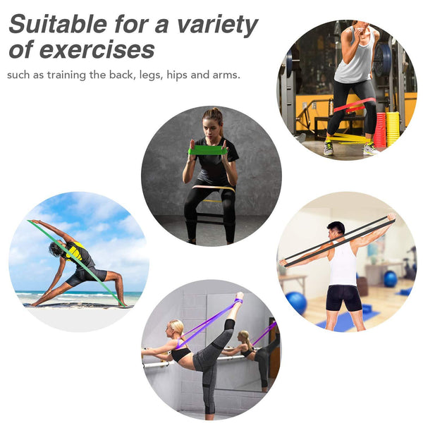 Set Of 5 Heavy Duty Resistance Band Loop Power Gym Fitness Exercise Yoga Workout Resistance Trainers