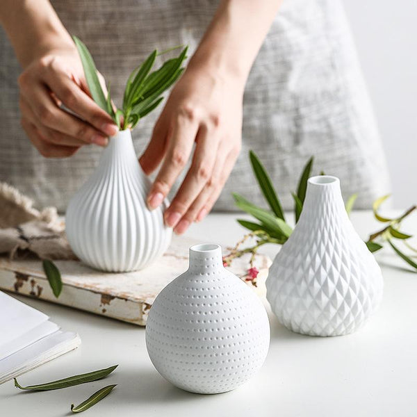 White Teardrop Vase Simple Decor Vases