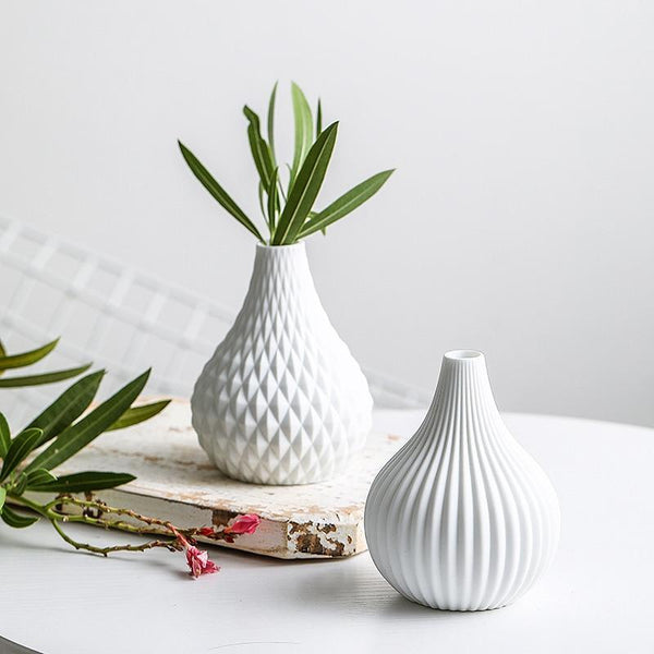 White Teardrop Vase Simple Decor Vases