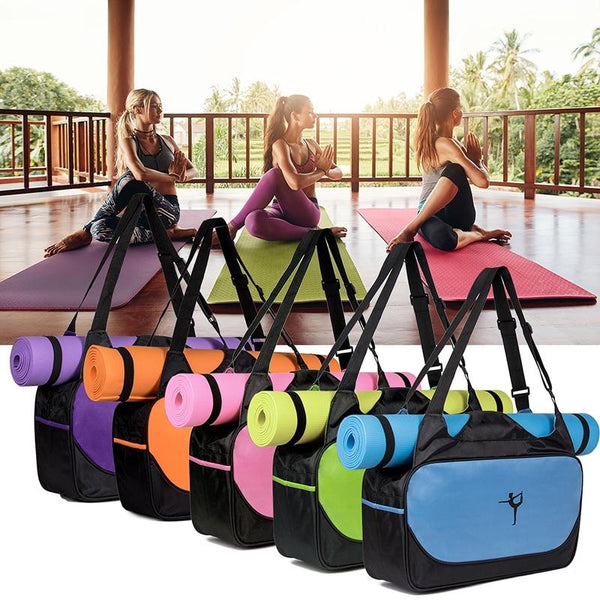 Multi Purpose Gym Bag With Yoga Mat In Blue / Pink Green Purple Orange Exercise Mats