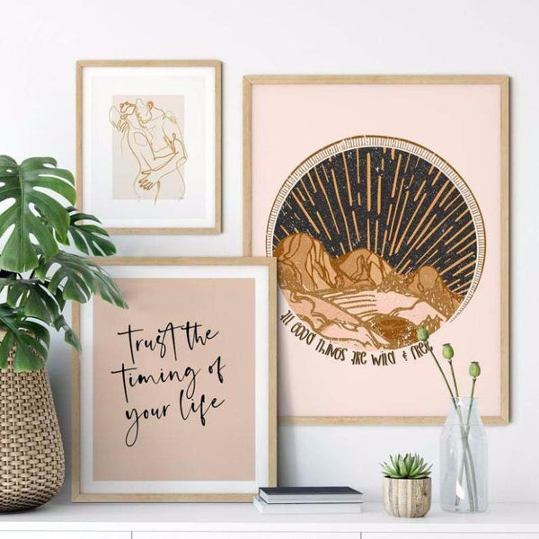 Wild Free Canvas Prints Earth Tone Wall Art Neutral Color Painting Decor Posters & Prints