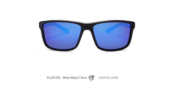 Black Fashion Frames Blue Lens Polarized Eyewear For Men Sunglasses