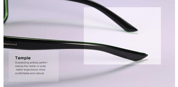 Black Fashion Frames Blue Lens Polarized Eyewear For Men Sunglasses