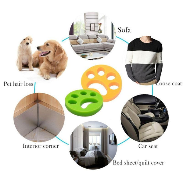 2 Pack Pet Hair Remover Dog Cat Fur Laundry Removal Cleaning Tool Lint Removers