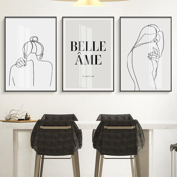 Abstract Feminine Beauty Minimalist Wall Art Unframed Canvas Print Posters & Prints