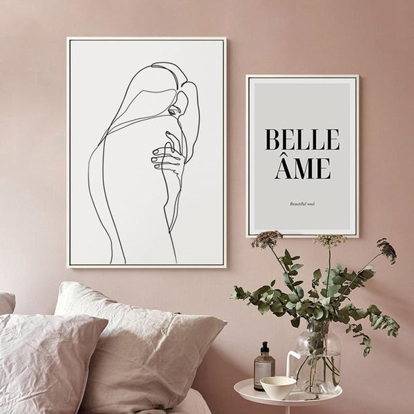 Abstract Feminine Beauty Minimalist Wall Art Unframed Canvas Print Posters & Prints