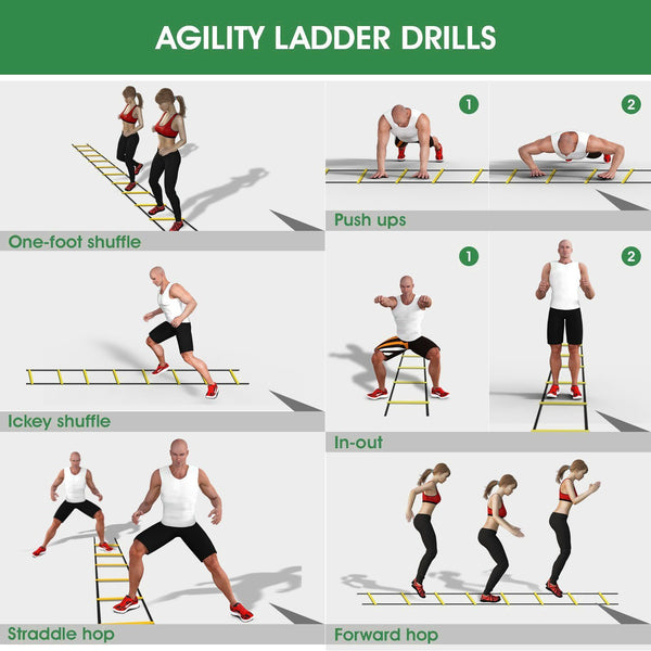 Agility Speed Jump Ladder Soccer Outdoor Training Fitness Exercise Workout Training Aids