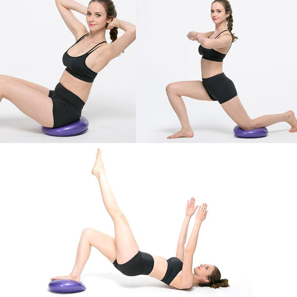 Inflatable Yoga Massage Ball Pad Gym Fitness Wobble Stability Balance Disc F01