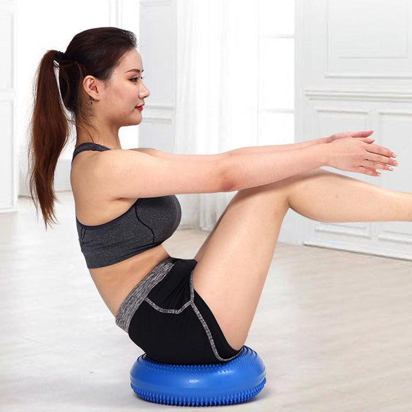 Inflatable Yoga Massage Ball Pad Gym Fitness Wobble Stability Balance Disc F01