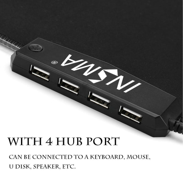 Led Colourful Big Gamer Computer Non Slip Mousepad For Pc Laptop With Usb Ports Mouse Pads & Wrist Rests