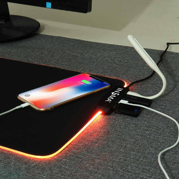 Led Colourful Big Gamer Computer Non Slip Mousepad For Pc Laptop With Usb Ports