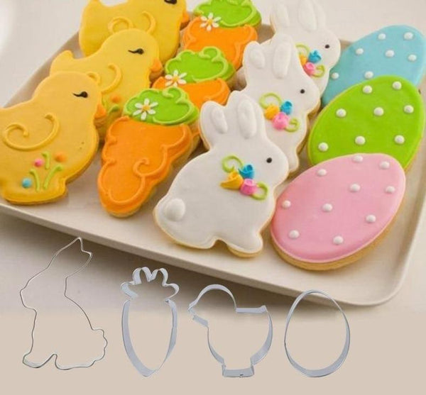 Easter Eggs Rabbit Chick Carrot Stainless Steel Baking Tools Cookie Cutters