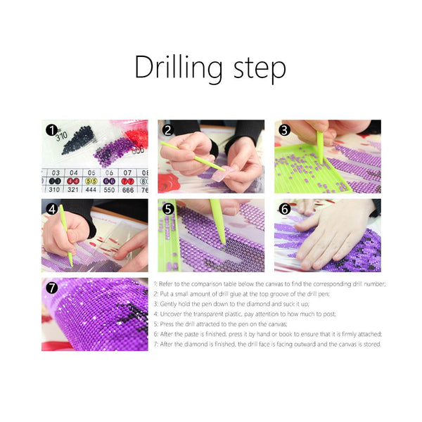 5D Diy Diamond Painting Cross Stitch Purple Cherry Tree Embroidery Decor Diamond Painting Kits