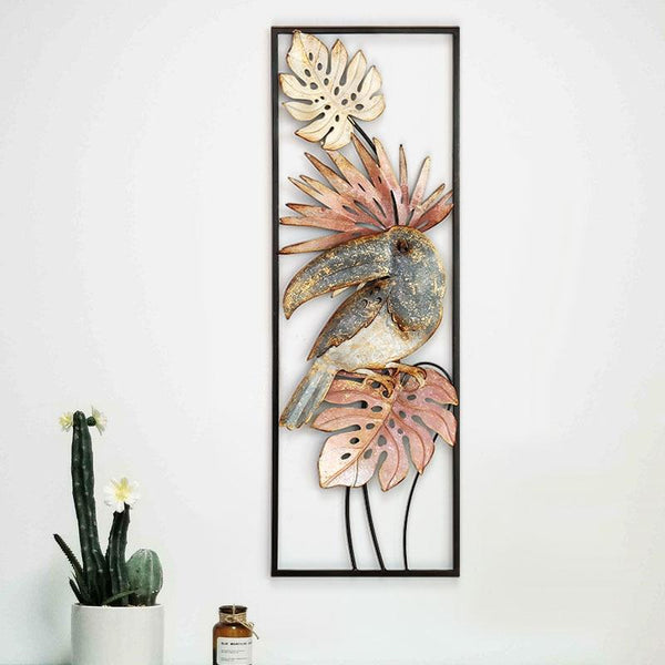 Modern Wrought Iron 3D Flower Or Birds Hanging Wall Decorations Sculptures & Figurines