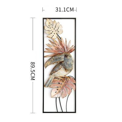 Modern Wrought Iron 3D Flower Or Birds Hanging Wall Decorations Sculptures & Figurines
