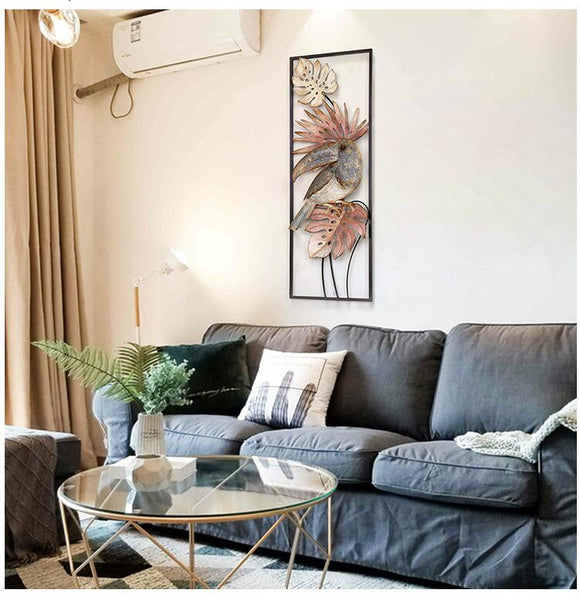 Modern Wrought Iron 3D Flower Or Birds Hanging Wall Decorations Sculptures & Figurines