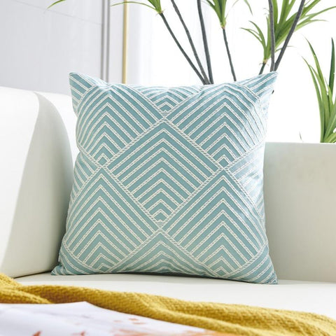 Modern Geometric Embroidered Velvet Cushion Covers Decor Cushions & Decorative Pillows