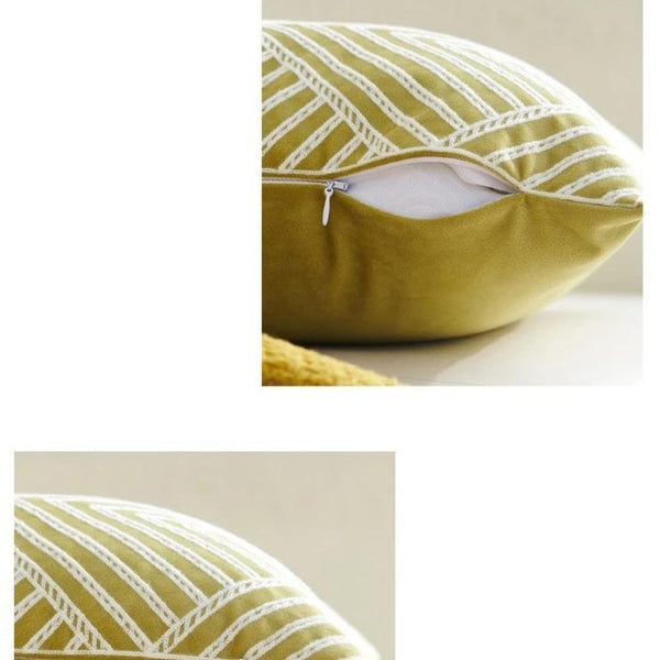 Modern Geometric Embroidered Velvet Cushion Covers Decor Cushions & Decorative Pillows