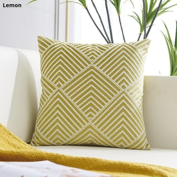 Modern Geometric Embroidered Velvet Cushion Covers Decor Cushions & Decorative Pillows