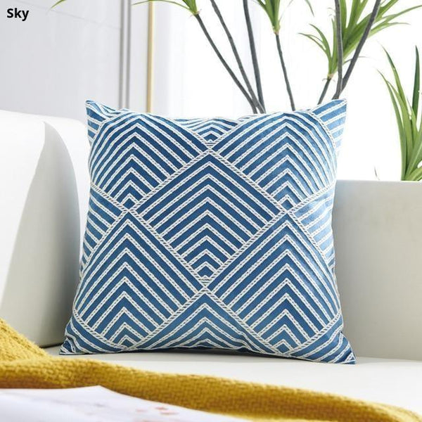 Modern Geometric Embroidered Velvet Cushion Covers Decor Cushions & Decorative Pillows