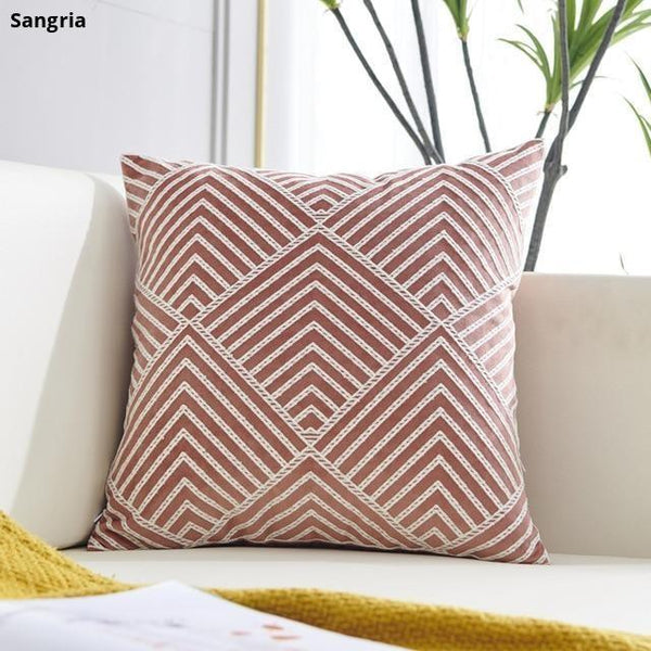 Modern Geometric Embroidered Velvet Cushion Covers Decor Cushions & Decorative Pillows