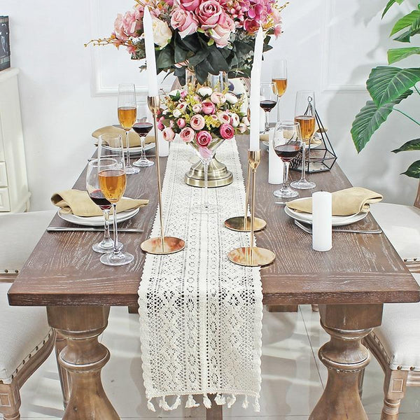 Elegant Lace Macrame Table Runner Table Runners