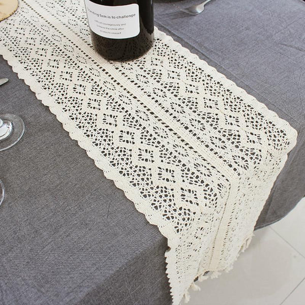 Elegant Lace Macrame Table Runner Table Runners