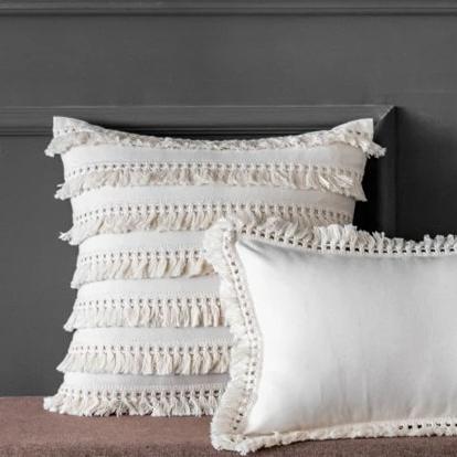 Linen Cotton Neutral Fringe Cushion Covers Decor Cushions & Decorative Pillows