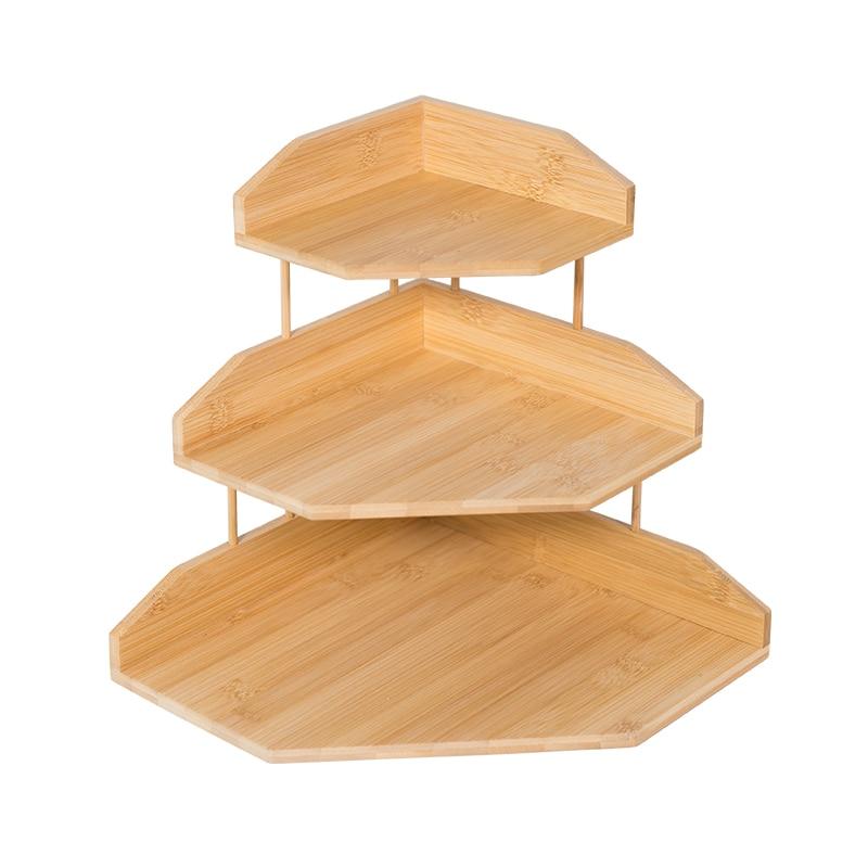 Bamboo Multi Layer Corner Storage Desk Organizer Rack Racks & Holders