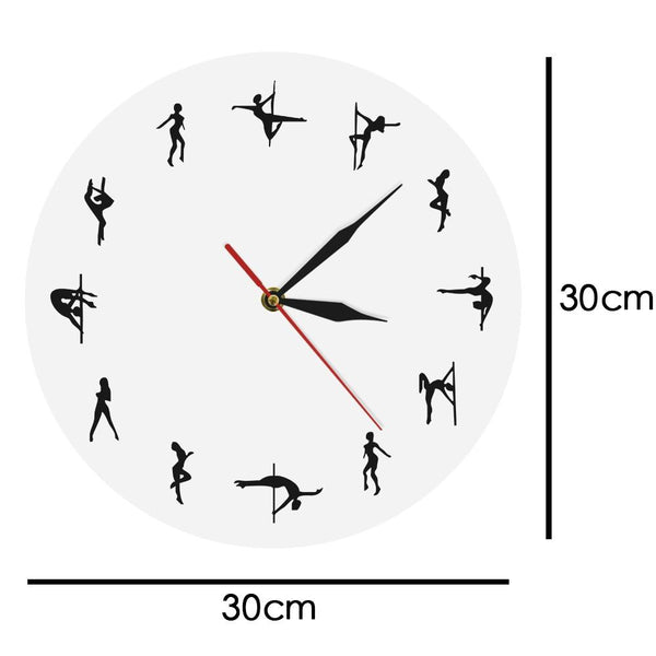 Pole Dancing Figure Yoga Design Minute Time Modern Wall Clock Decor Wall Clocks