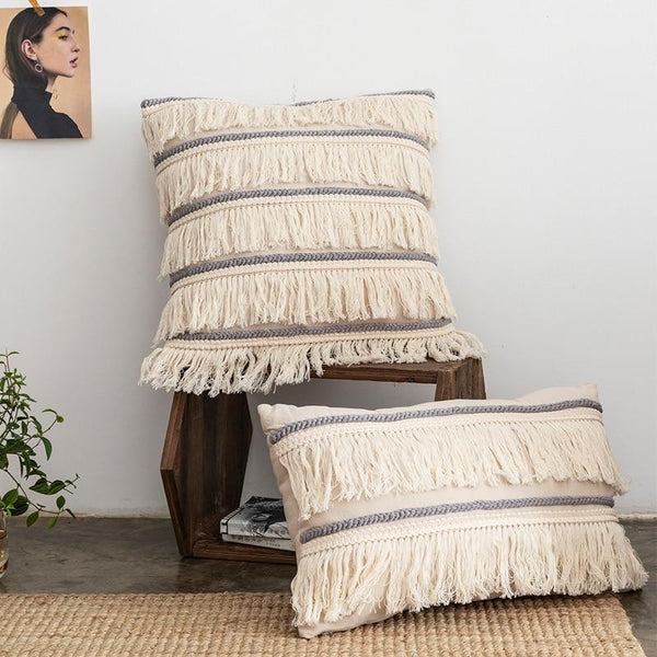 Boho Fringe Tassel Cushion Cover Decor Cushions & Decorative Pillows