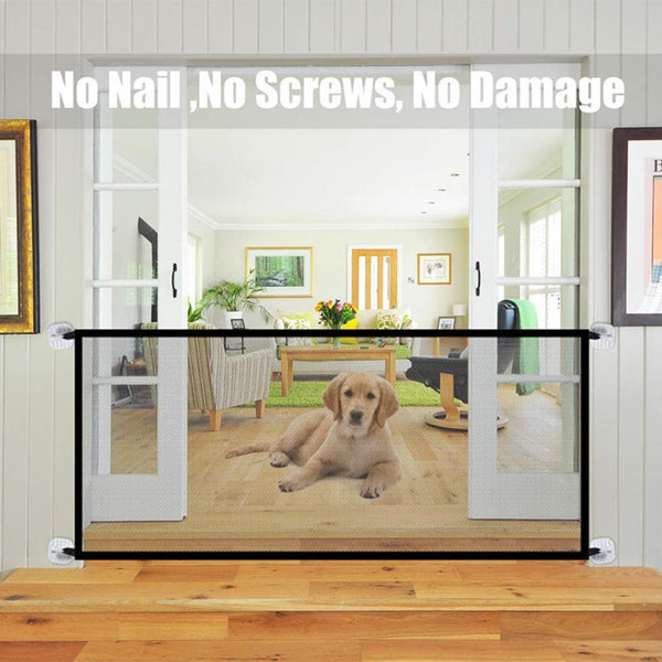 Indoor Pet Barrier Fence Portable Folding Breathable Mesh Dog Gate