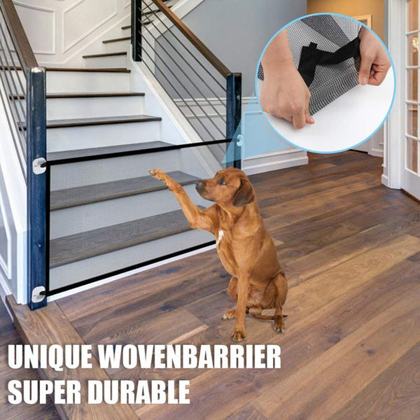 Indoor Pet Barrier Fence Portable Folding Breathable Mesh Dog Gate