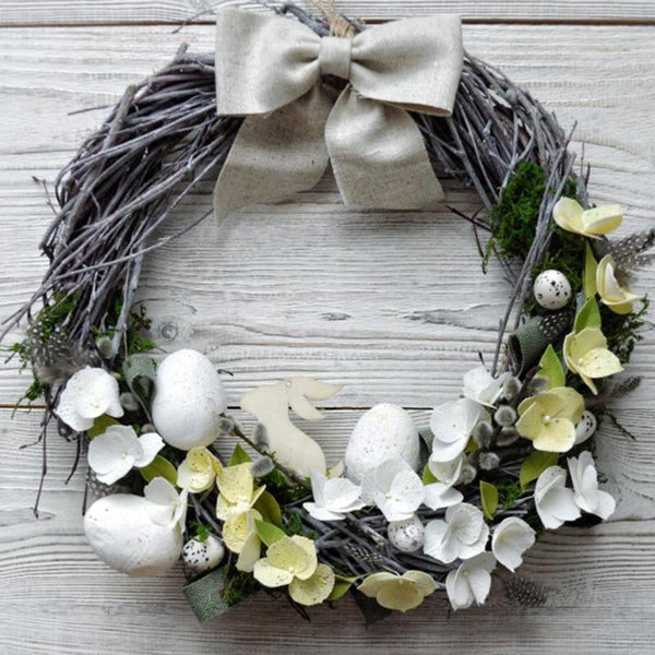 Diy Easter Craft Garland Wreath Decoration Rattan Wall Hanging Seasonal Decorations