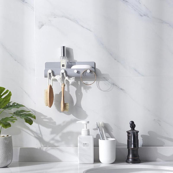 Nordic Wall Hooks With Shelf Key Rack Storage Organisation Wall Hooks & Hangers