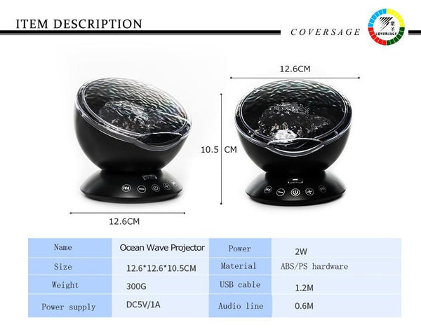 Ocean Wave Projector Led Night Light Usb Remote Control Night Lights